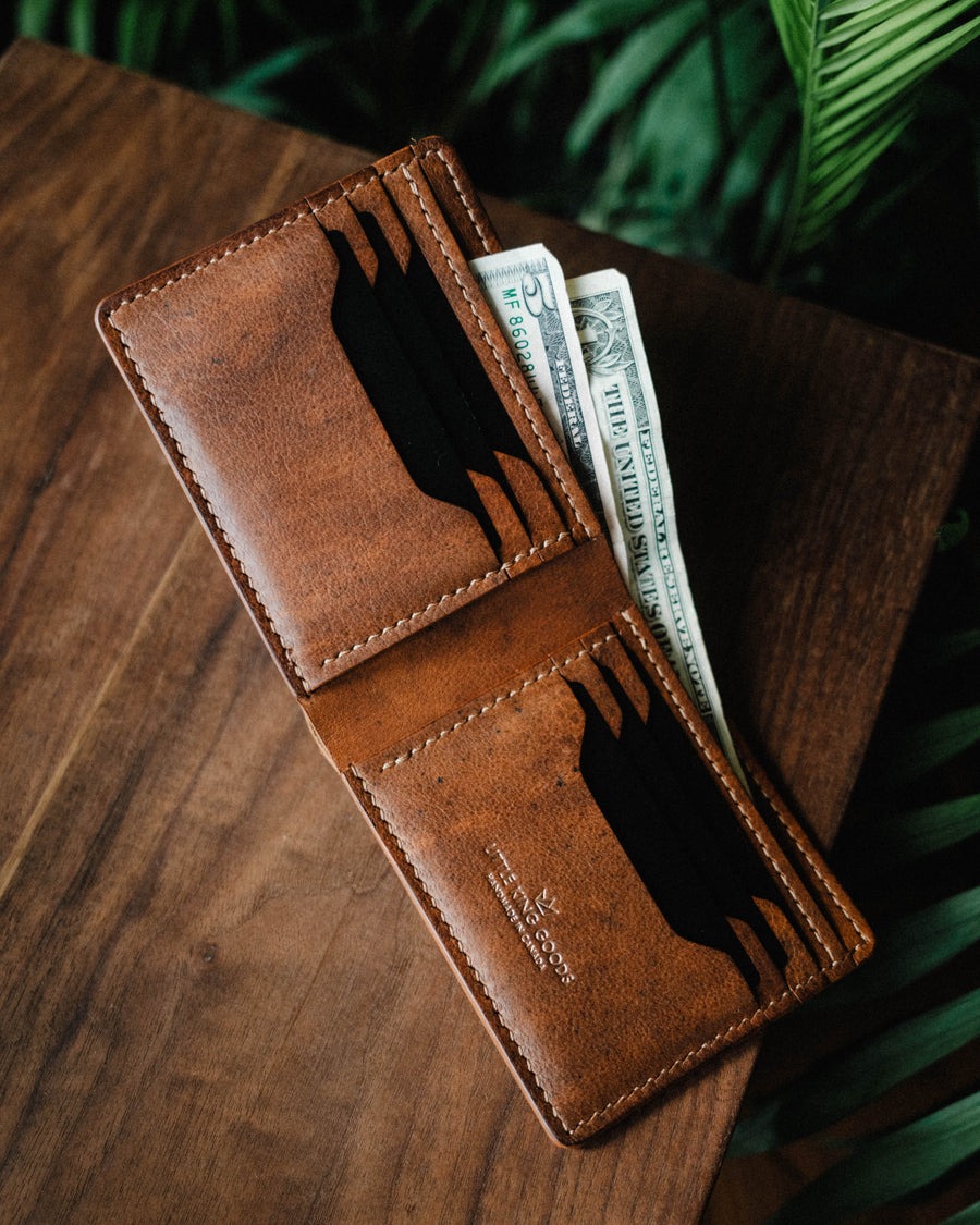 The finished Cognac Nemisis wallet