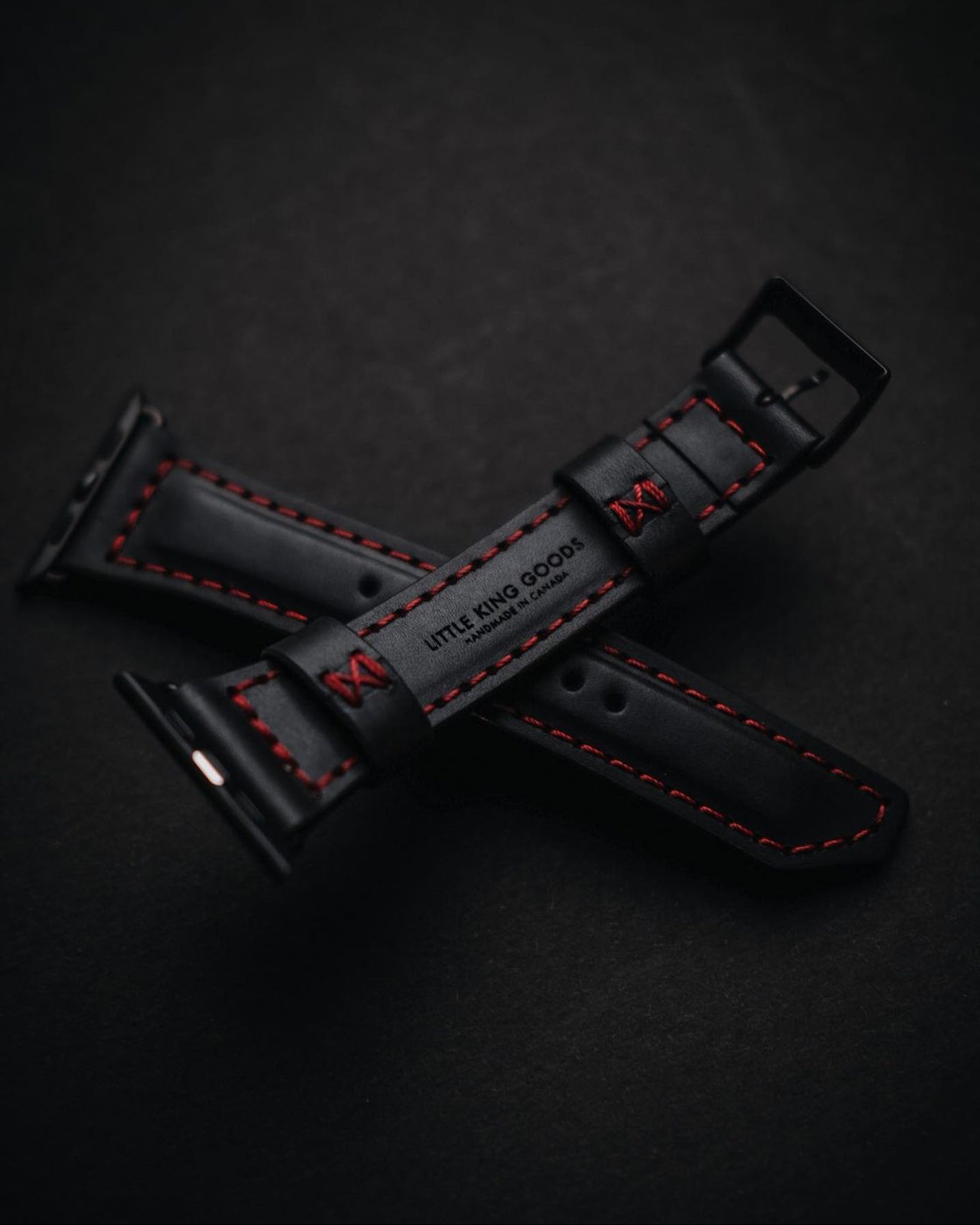 LKG APPLE WATCH STRAP - Black & Red