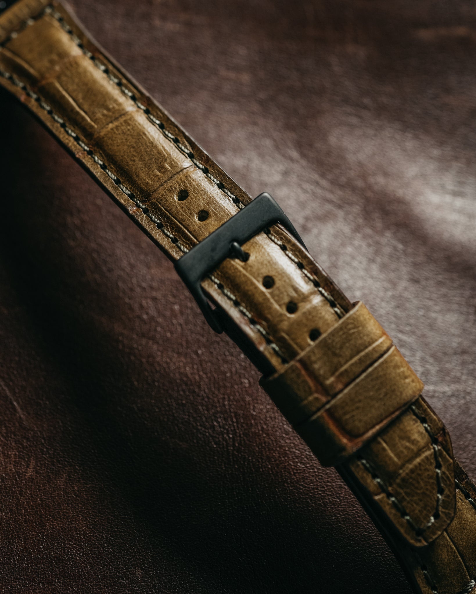 LKG APPLE WATCH STRAP - Alligator Print - Olive