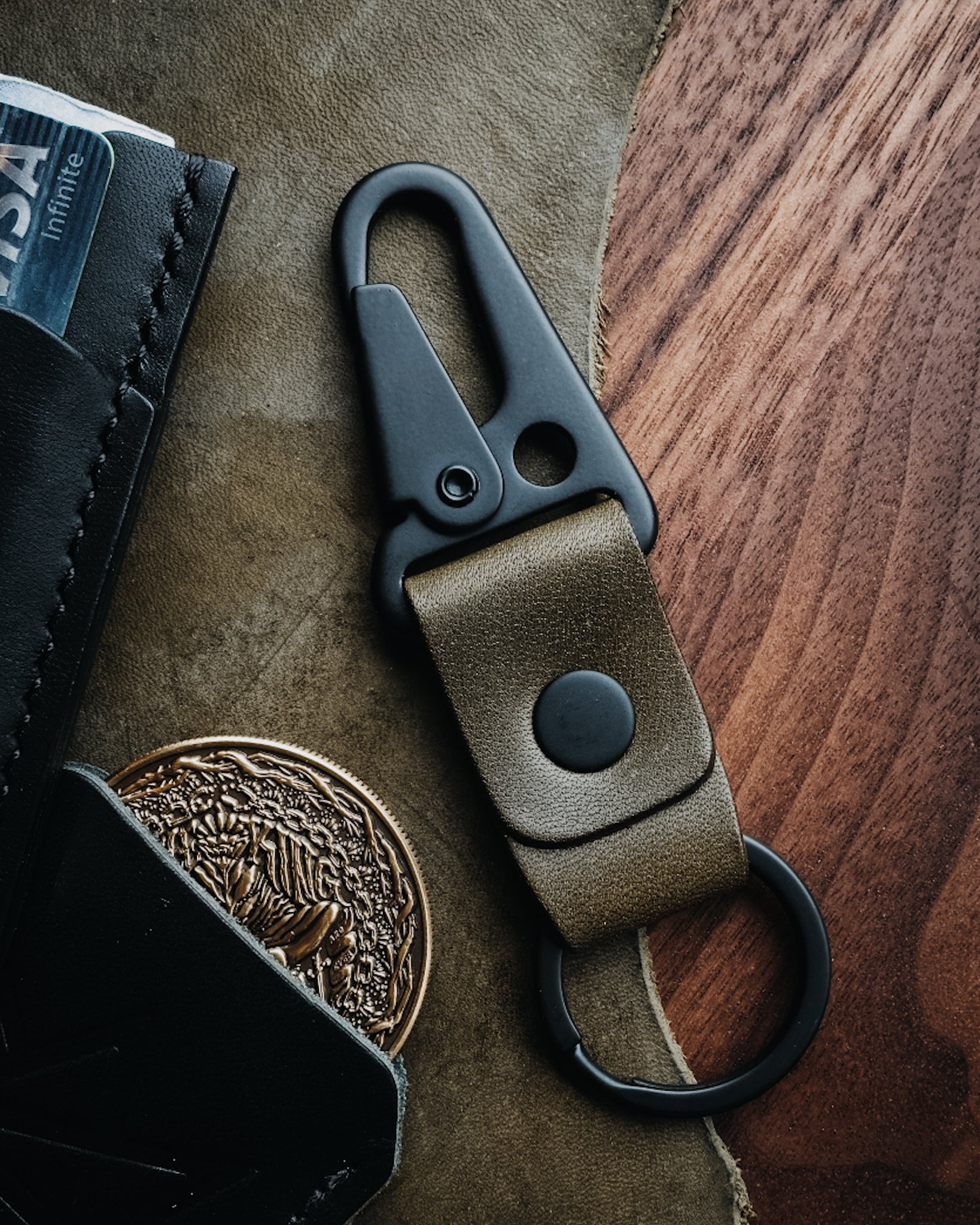 Key Chain - Olive & Matte Black