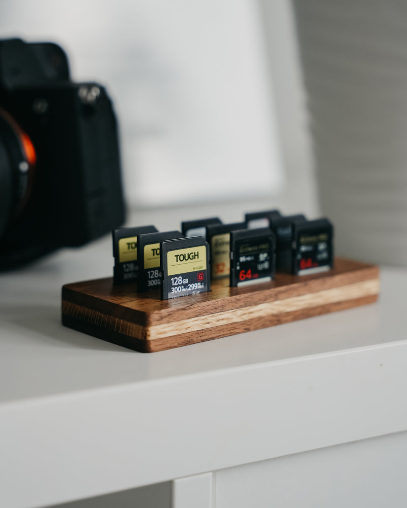 SD Card holder - Walnut & Maple
