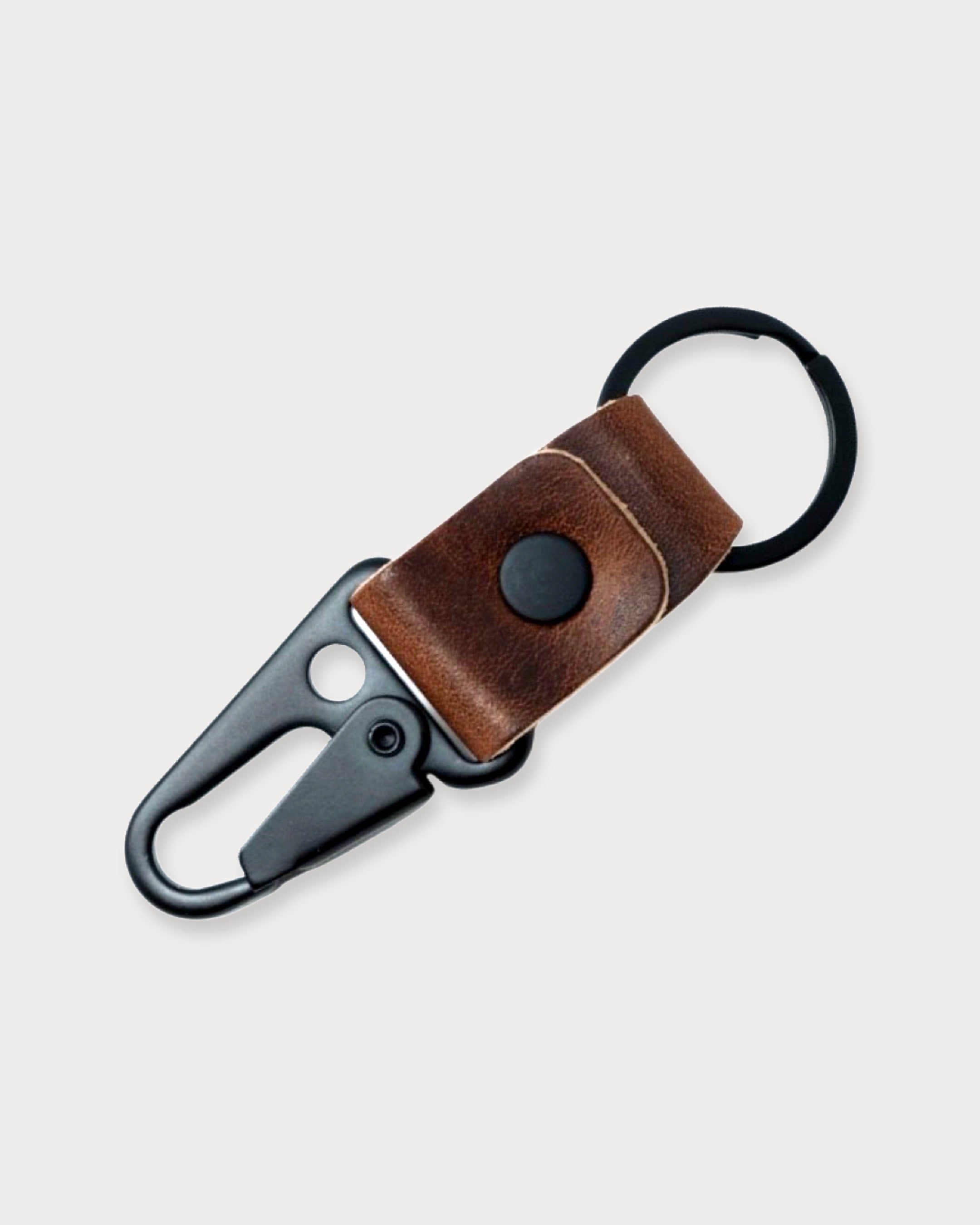 Key Chain - Matte Black & Rugged Tan